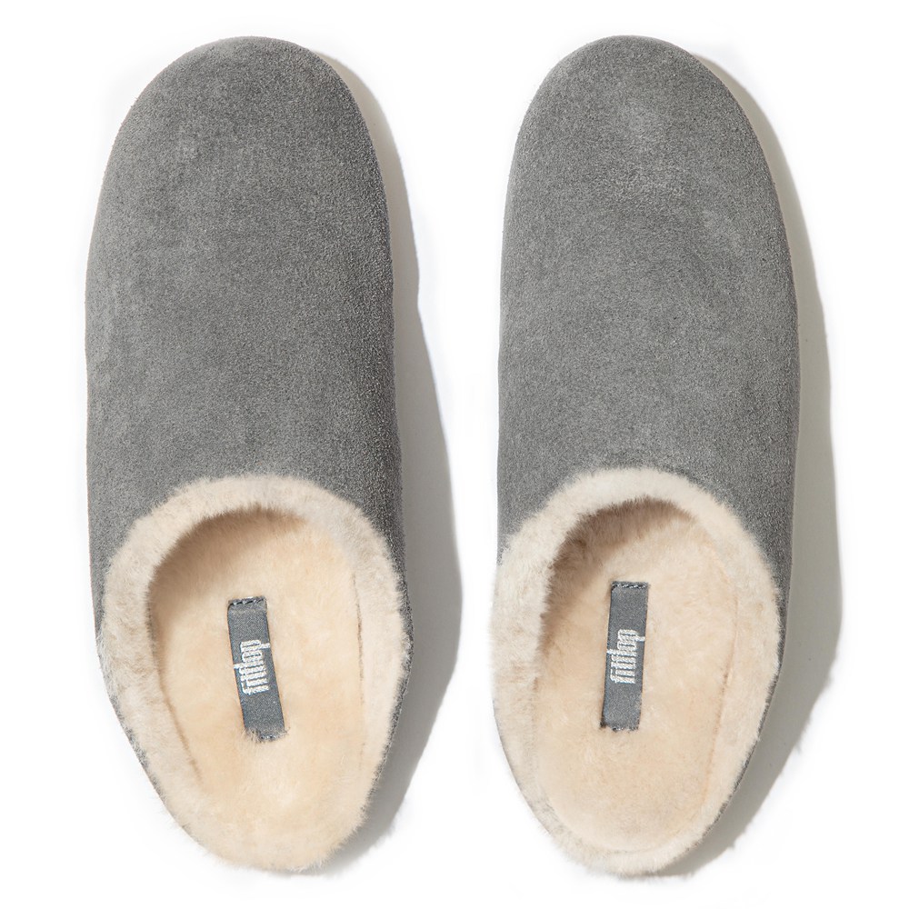 Fitflop Womens Slippers Grey - Chrissie Shearling - NH4830127